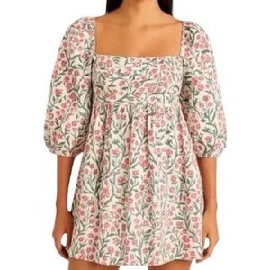 Abercrombie & Fitch Emerson poplin puff sleeve mini dress sz large tall nwt